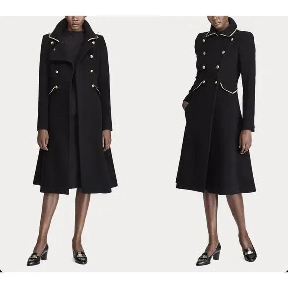 $2900 Ralph Lauren Collection Black Wool Double-Breast Clifton Coat Purple Label - Picture 7 of 16